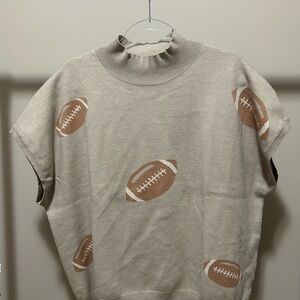 Chic Soul Tan Football Pattern Sweater